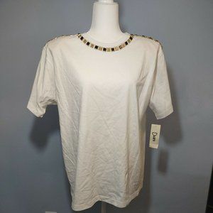 Diani 90s style NWT vintage jewelled one size short sleeve shirt tunic smock mtv